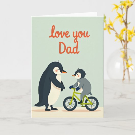 Liefdevolle Vaderdag Fietsen Kaart (Gele Bloem)
