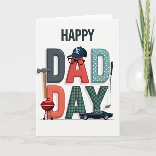 Liefdevolle Vaderdag Symbolen Kaart (Voorkant)