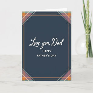 Liefdevolle vadersdag geruite kaart