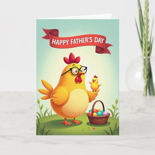 Liefdevolle vadersdag kippenkaart kaart (Voorkant)