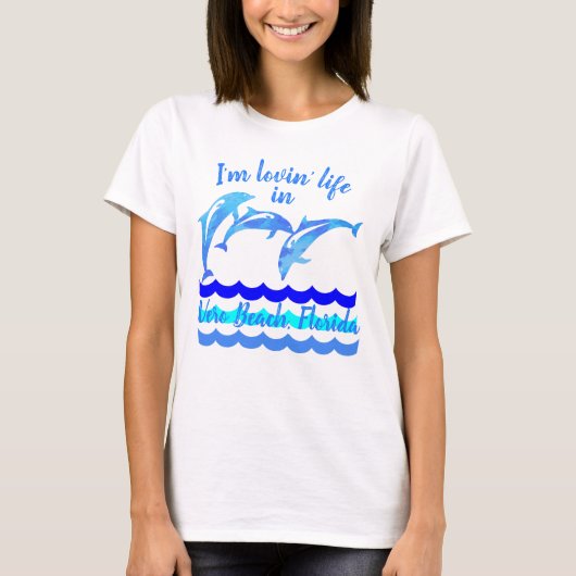 Liefdevolle Vero Beach Florida Jumping Dolphins T-shirt (Voorkant)