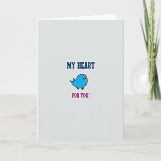 Liefdevolle Vogel Hart Kaart (Voorkant)