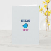 Liefdevolle Vogel Hart Kaart (Gele Bloem)
