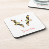 Liefdevolle vogels. visarend bier onderzetter (Linkerzijde)