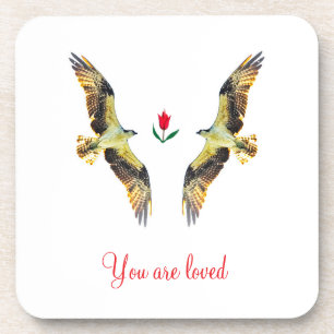 Liefdevolle vogels. visarend bier onderzetter