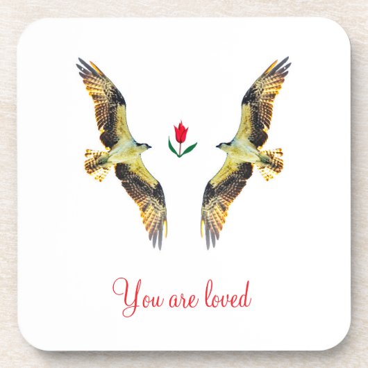 Liefdevolle vogels. visarend bier onderzetter (Voorkant)