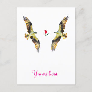 Liefdevolle vogels. visarend briefkaart
