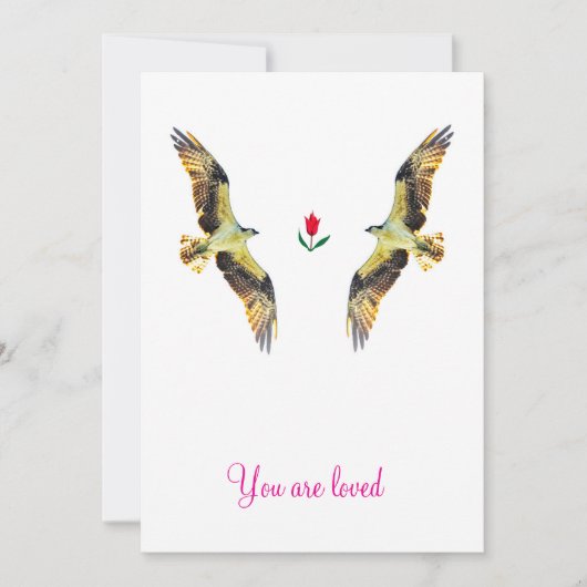 Liefdevolle vogels. visarend kaart (Voorkant)