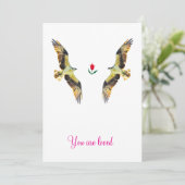 Liefdevolle vogels. visarend kaart (Staand voorkant)