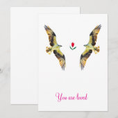 Liefdevolle vogels. visarend kaart (Voorkant / Achterkant)