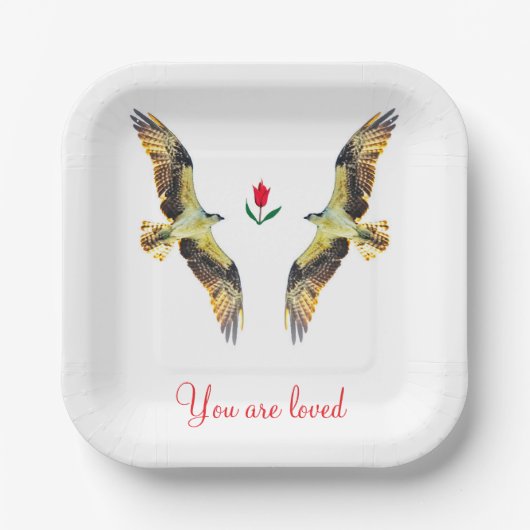 Liefdevolle vogels. visarend papieren bordje (Voorkant)