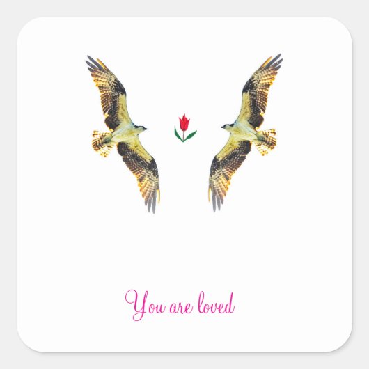 Liefdevolle vogels. visarend vierkante sticker (Voorkant)