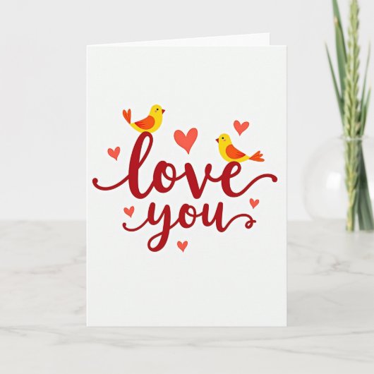 Liefdevolle Vogels Wensen Kaart (Voorkant)