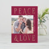 Liefdevolle Vredige Bewerkbare Kleur Vakantie Foto Feestdagenkaart (Staand voorkant)