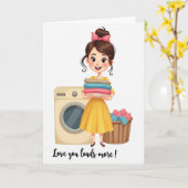 Liefdevolle Wasmiddag Kaart (Gele Bloem)
