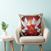 Liefdevolle witte duiven omlijst met harten kussen (Stoel)