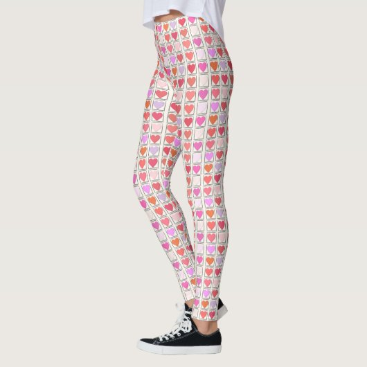 Liefdevolle witte Valentijnse liefde Patroon Leggings (Links)