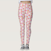 Liefdevolle witte Valentijnse liefde Patroon Leggings (Voorkant)