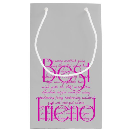 Liefdevolle woorden voor beste vriend klein cadeauzakje (Achterkant)