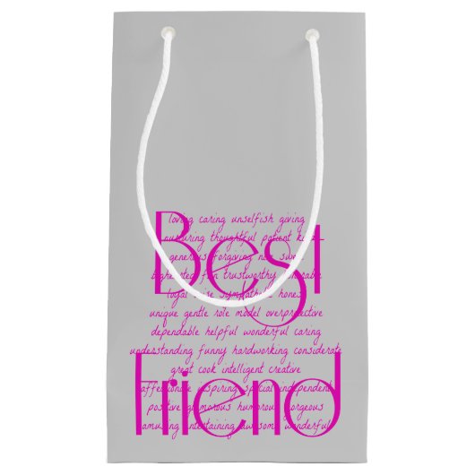 Liefdevolle woorden voor beste vriend klein cadeauzakje (Voorkant)