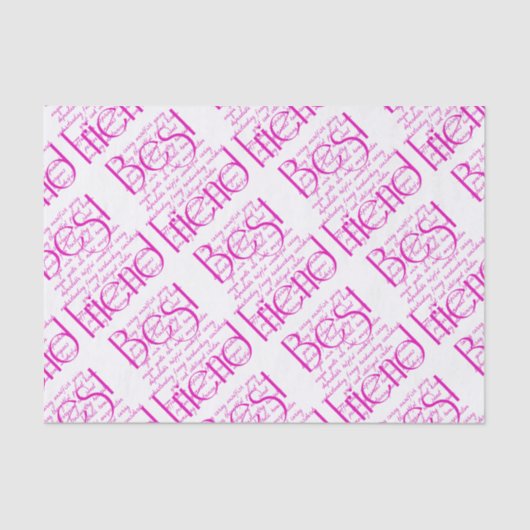 Liefdevolle woorden voor beste vriend tissuepapier (Voorkant)