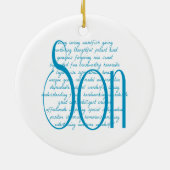 Liefdevolle woorden voor de zoon keramisch ornament (Achterkant)