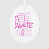 Liefdevolle woorden voor dochter ornament (voorkant)