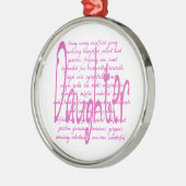 Liefdevolle woorden voor een dochter metalen ornament (Links)