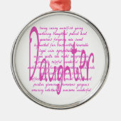 Liefdevolle woorden voor een dochter metalen ornament (Voorkant)