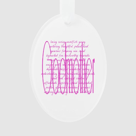 Liefdevolle woorden voor een peetmoeder ornament (voorkant)