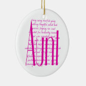 Liefdevolle woorden voor tante keramisch ornament (Rechts)