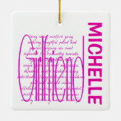 Liefdevolle woorden voor Vriendin CUSTOM Keramisch Ornament (Achterkant)