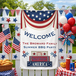 Liefdevolle Zomer BBQ Welkomstbanner Spandoek