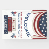 Liefdevolle Zomer BBQ Welkomstbanner  Spandoek (Horizontaal)