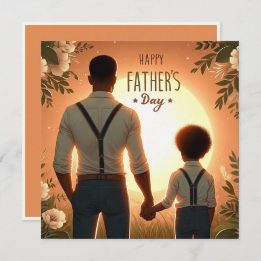 Liefdevolle zonsondergang Omarm Etnische Vader & Z (Voorkant / Achterkant)