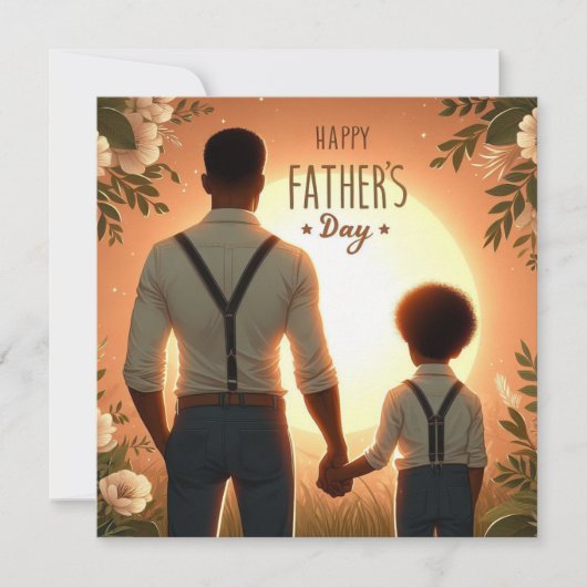 Liefdevolle zonsondergang Omarm Etnische Vader & Z (Voorkant)