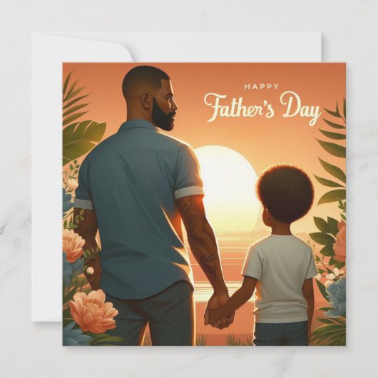 Liefdevolle zonsondergang Omarm Etnische Vader & Z (Voorkant)