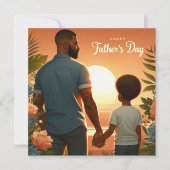 Liefdevolle zonsondergang Omarm Etnische Vader & Z Feestdagenkaart (Voorkant)