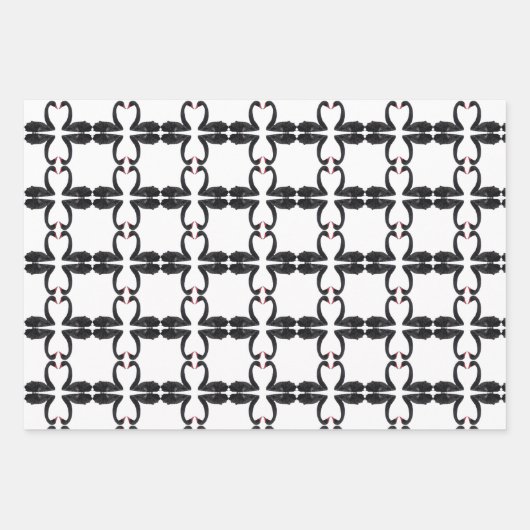 Liefdevolle zwarte zwanen inpakpapier vellen (Voorkant 3)