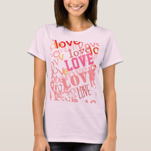 liefdewoordtypografie t-shirt