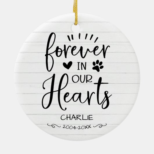 Liefelijk Rustiek Boerderijhuis Dierherdenking Ker Keramisch Ornament (Achterkant)