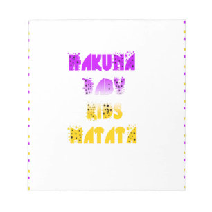 Liefelijke Paarse en Gele Hakuna Matata Baby Kinde Notitieblok
