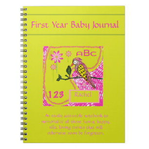 Liefelijke Roze Baby Vogel Baby Notitieboek