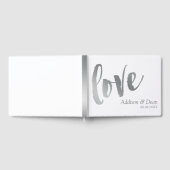 liefhebben | Silver Brush Script Wedding Gastenboek (Volledig)