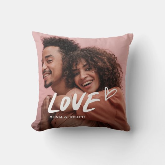 liefhebben | Trendy handgeschreven tekst en hart e Kussen (Voorkant)