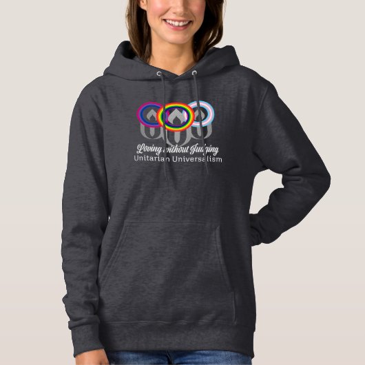 Liefhebben zonder te oordelen Unitaire LHBTQ Hoodie (Voorkant)