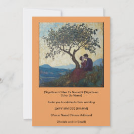 Liefhebbend Paar Gelukkig Kussend Uitnodiging