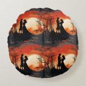 Liefhebbend Paar Rond Kussen (Voorkant)