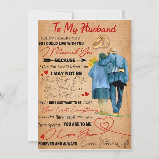 Liefhebbende echtgenoot | Brief aan mijn echtgenoo Kaart (Voorkant)