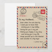 Liefhebbende echtgenoot | Brief aan mijn man ik ho Feestdagenkaart (Voorkant / Achterkant)